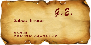 Gabos Emese névjegykártya
